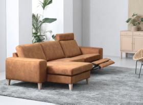 Visby sofa med chaiselong og 1 stk. el-recliner
